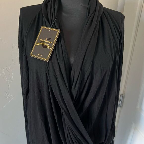 NWT vintage Vivienne Westwood Anglomania black asymmetrical hooded dress sz 46 - Picture 11 of 16